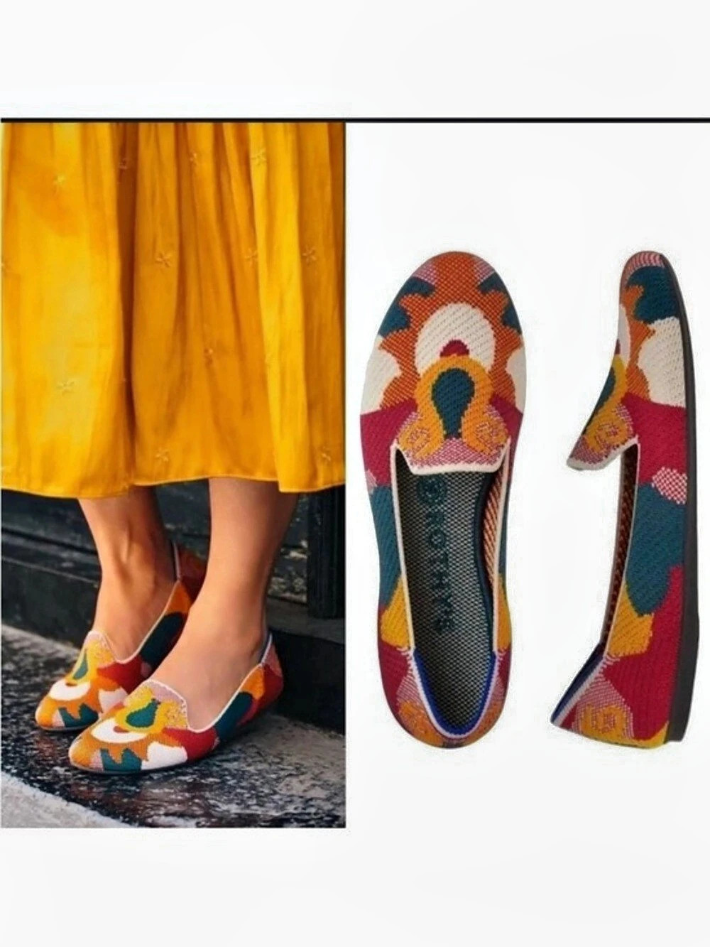 Rothy's The Loafer Multicolor Flats in Moroccan Amber US 8 - Picture 4 of 5